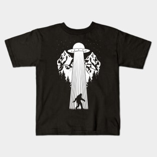 Bigfoot Ufo Abduction Kids T-Shirt